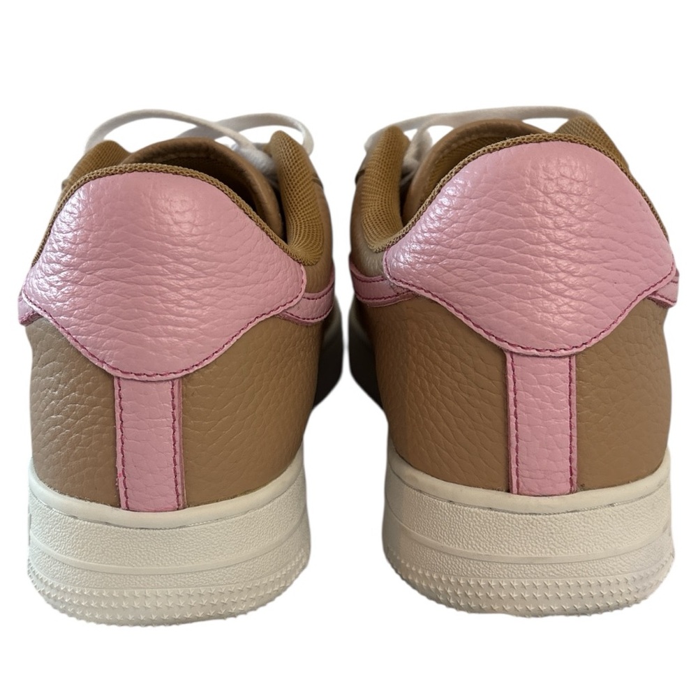 John Geiger Women’s Size 7 Tan & Pink Leather Sneakers – New No Box - Picture 4 of 8